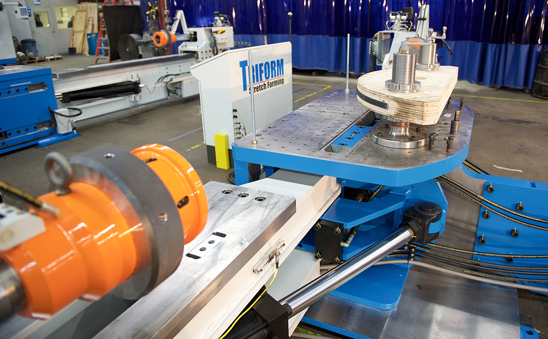 Triform Extrusion Stretch Forming Press in Action
